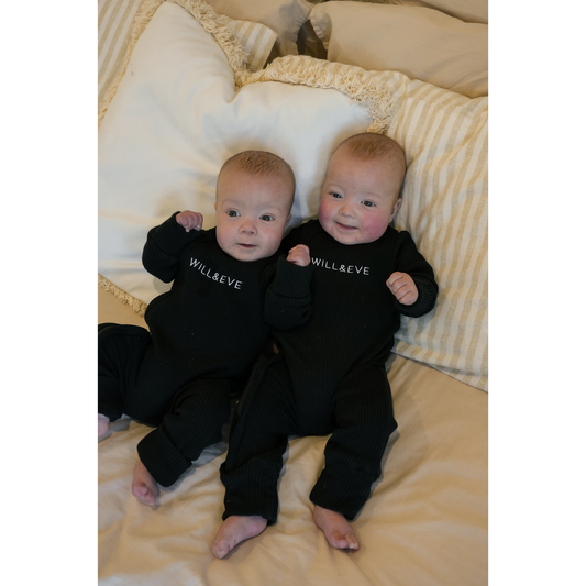 Black Ribbed Onesie