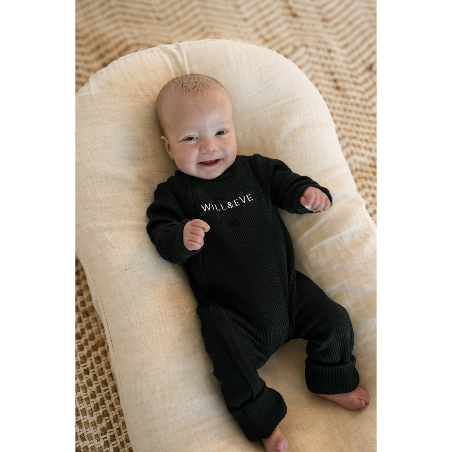Black Ribbed Onesie